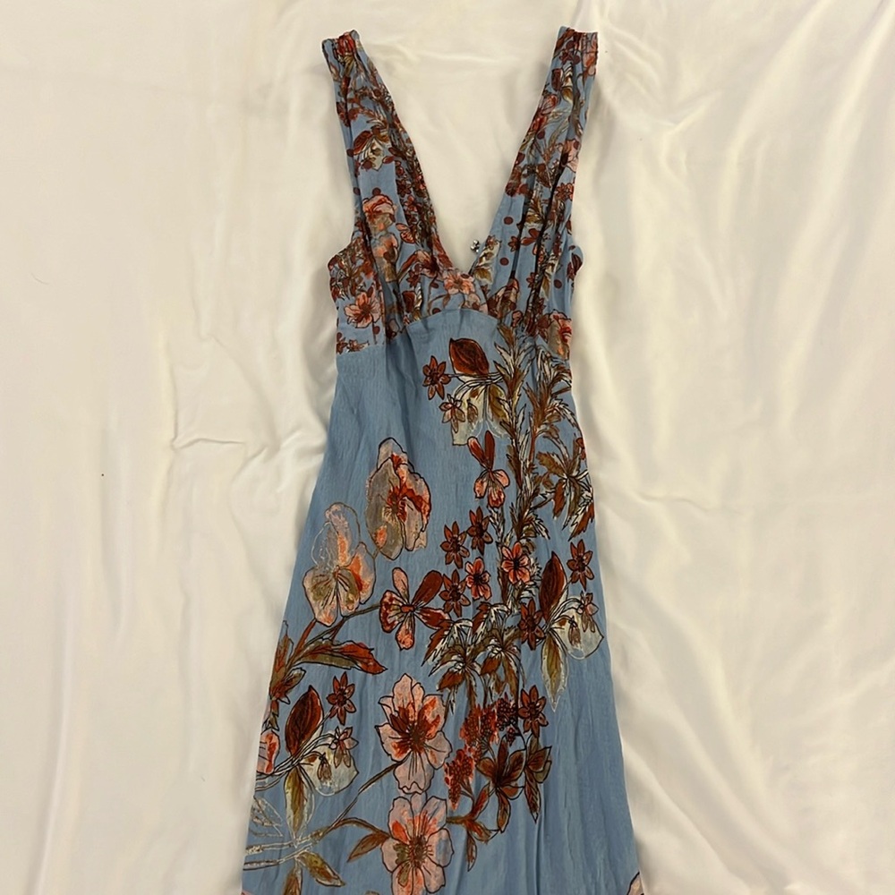 Free People stunning floral blue dress